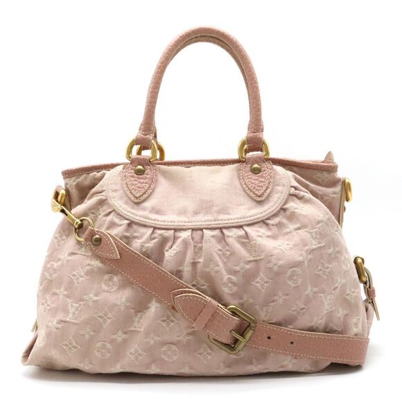 Louis Vuitton Monogram Denim Neocabby MM Tote Shoulder Bag Pink - Picture 1 of 9